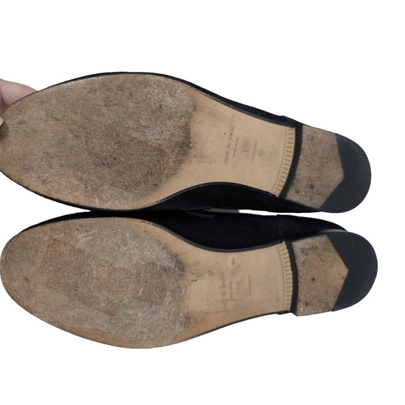 Rag & Bone Cooper Loafer Black Leather Suede Size EU 39.5 US 9.5 Chain Detail - Picture 13 of 13